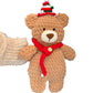 DIY Christmas Scarf with Ice Cream Yarn, Bear Plush Toy Material Kit - Handmade Knitting Gift - Cute Crochet