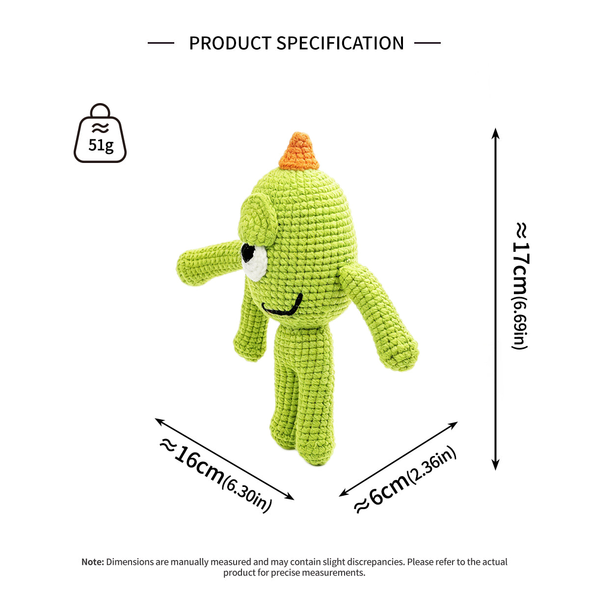 Funny Crochet Alien Monster Plush - Quirky Three-Armed Amigurumi Toy