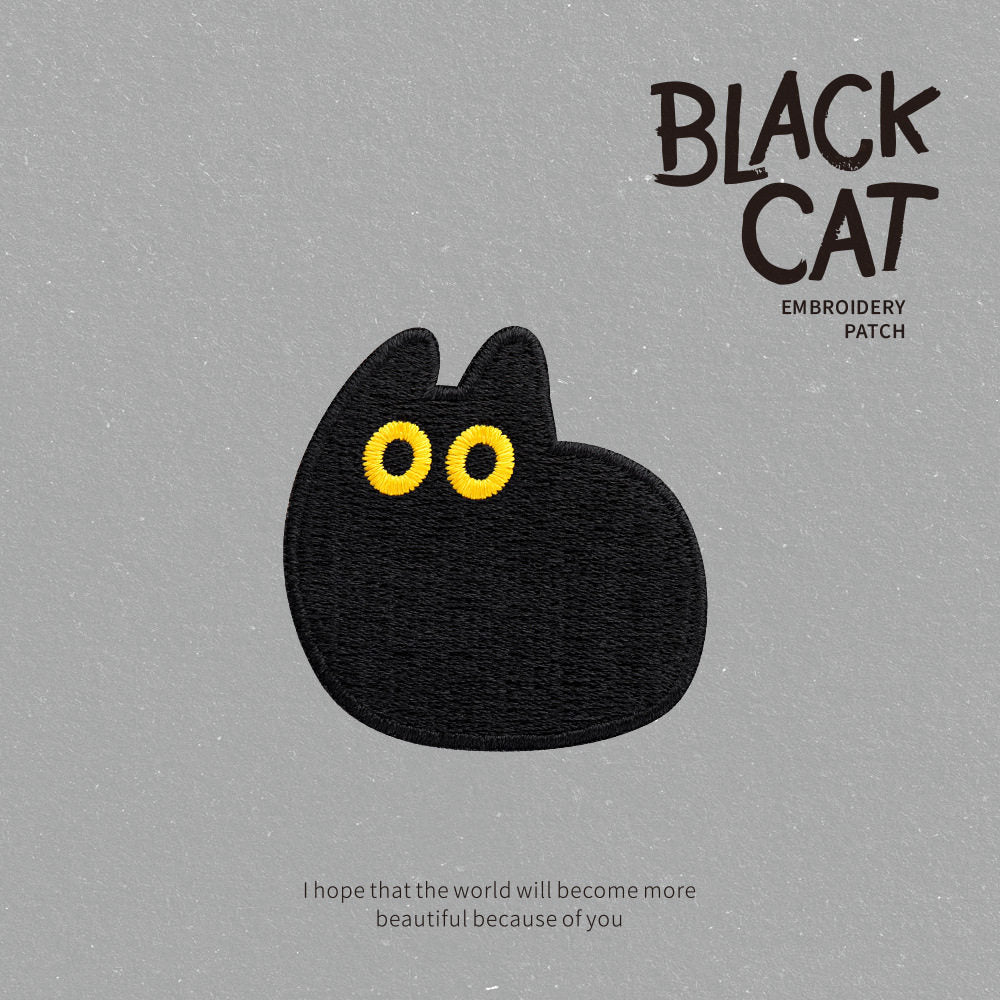 Black Cat Embroidery Patch