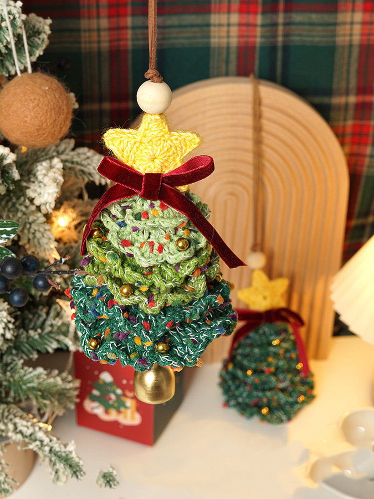 DIY Christmas tree and car ornament crocheting kit, handmade Christmas decorations and gifts