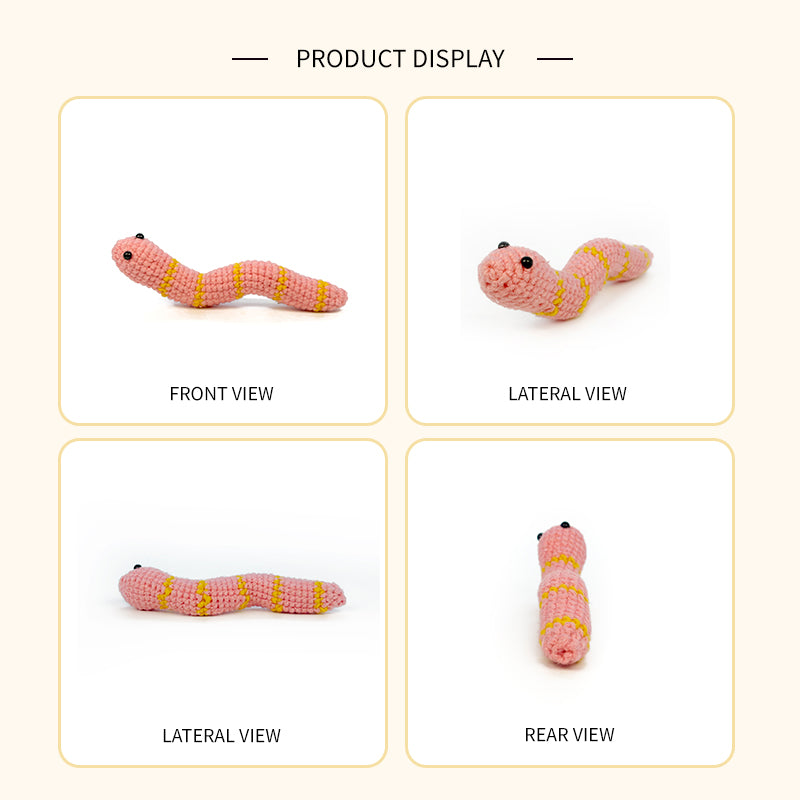 Pink Crochet Caterpillar Plush Toy