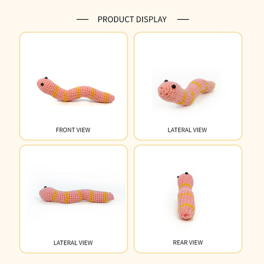 Pink Crochet Caterpillar Plush Toy