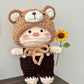Sunflower Dress-up Pig Crochet Kit: DIY Cute Doll