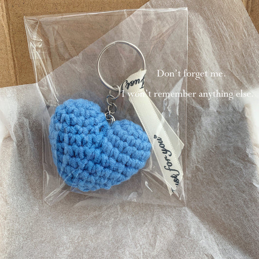 Love pendant brooch novice wool knitting DIY material package handmade bag pendant Klein blue