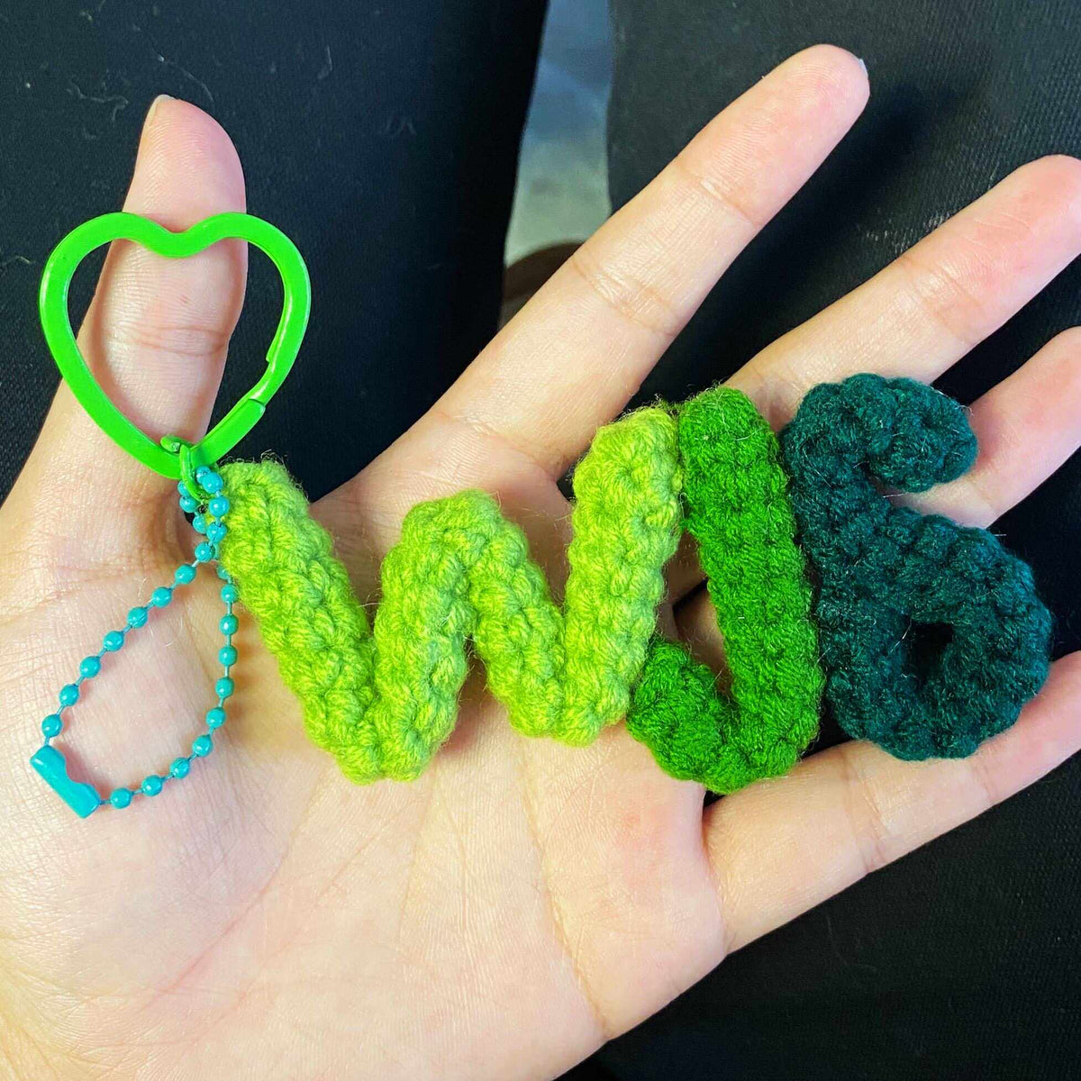 Letter name crochet key pendant handmade wool diy knitting handmade gift