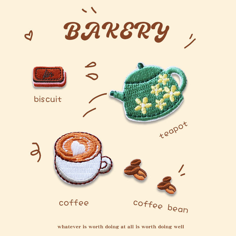 Cartoon Bread Snack Embroidery Patches