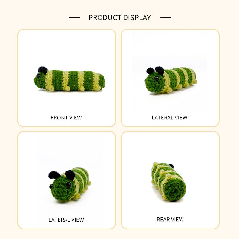 Green Crochet Caterpillar Plush Toy