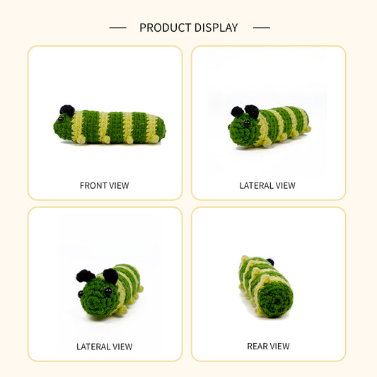 Green Crochet Caterpillar Plush Toy