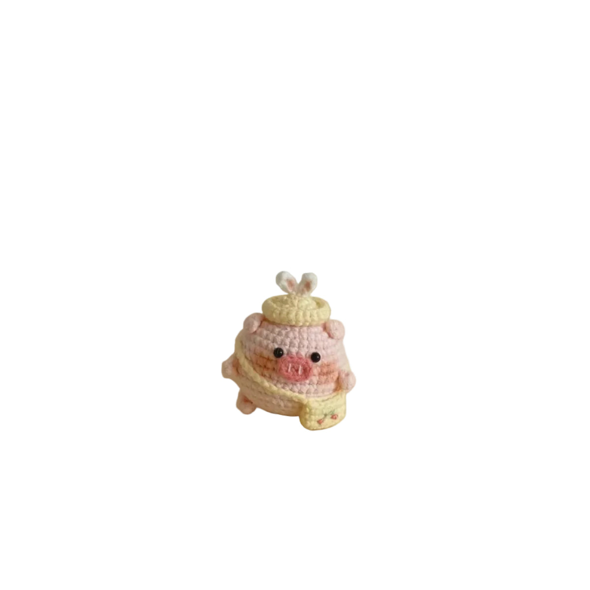 Spring Outing Pig Knitting DIY Material Kit, Handmade Yarn Crochet, Cute Little Pig Pendant Keychain, Girlfriend Gift