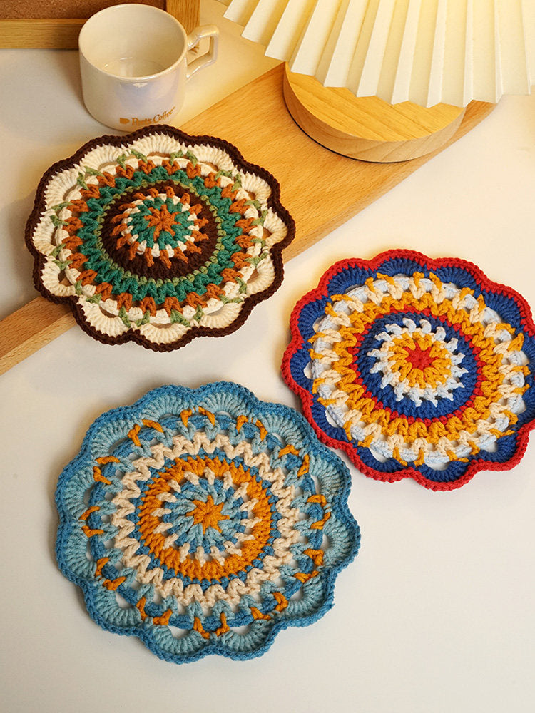 DIY Mandala Insulated Coaster Crochet Kit for Beginners - Finished Placemat