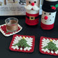 Christmas hat coaster crochet DIY kit yarn handmade Christmas tree gift