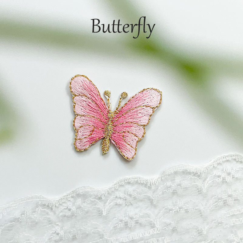 Gold-Edged Butterfly Embroidery Patch