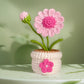 Hand-Woven Flower Bouquet DIY Kit — Featuring Miniature Potted Lotus, Sunflowers, and Handcrafted Crocheted Roses