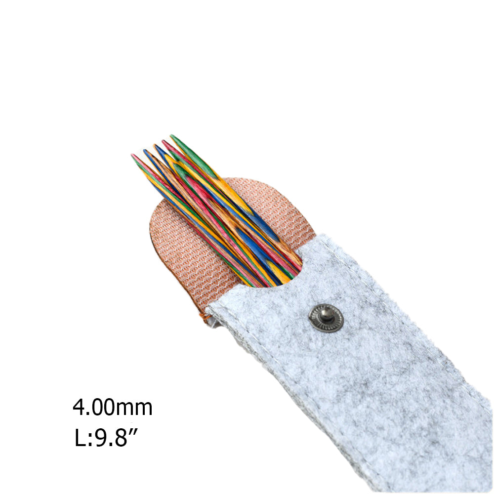 Handcrafted Multicolored Wooden Knitting Needles