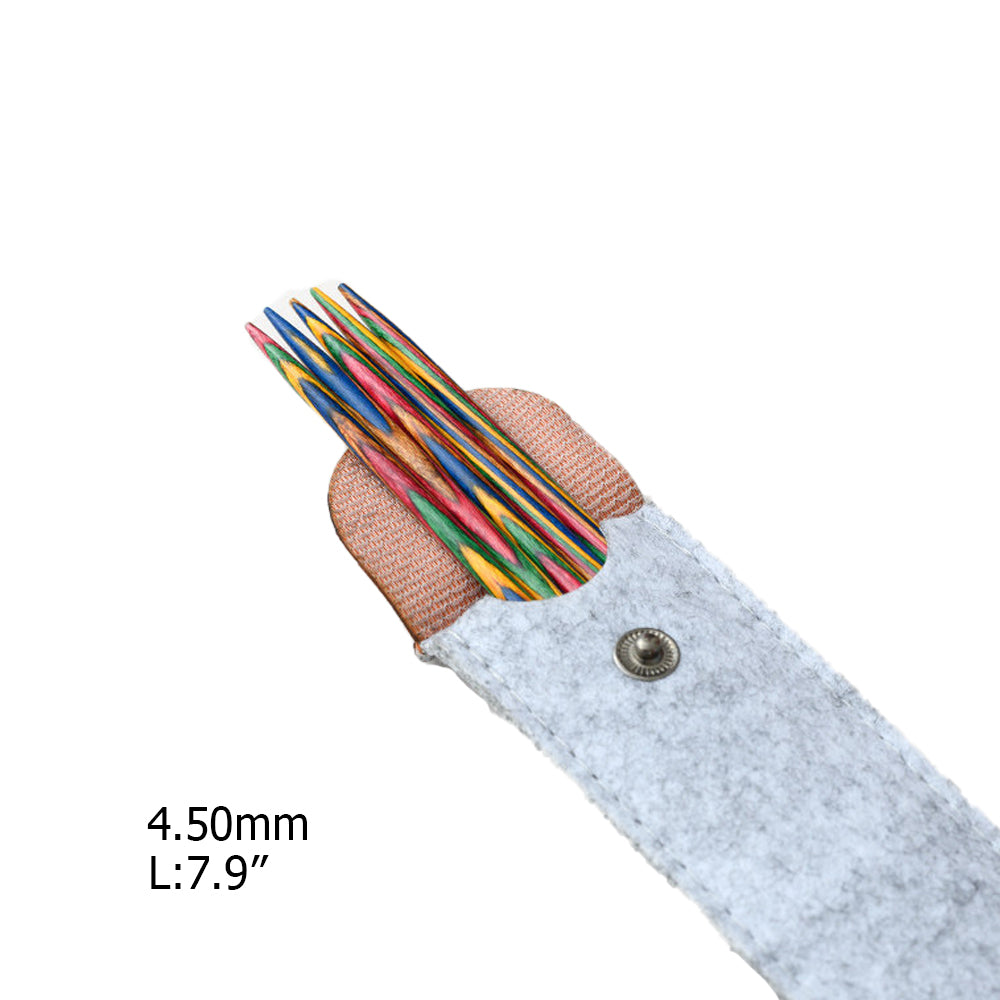 Handcrafted Multicolored Wooden Knitting Needles
