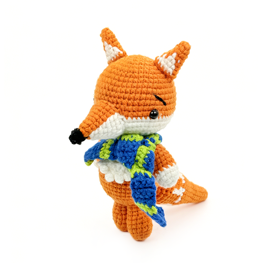 Handmade Crochet Fox Plush - Cute Amigurumi Woodland Nursery Decor