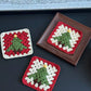 Christmas hat coaster crochet DIY kit yarn handmade Christmas tree gift