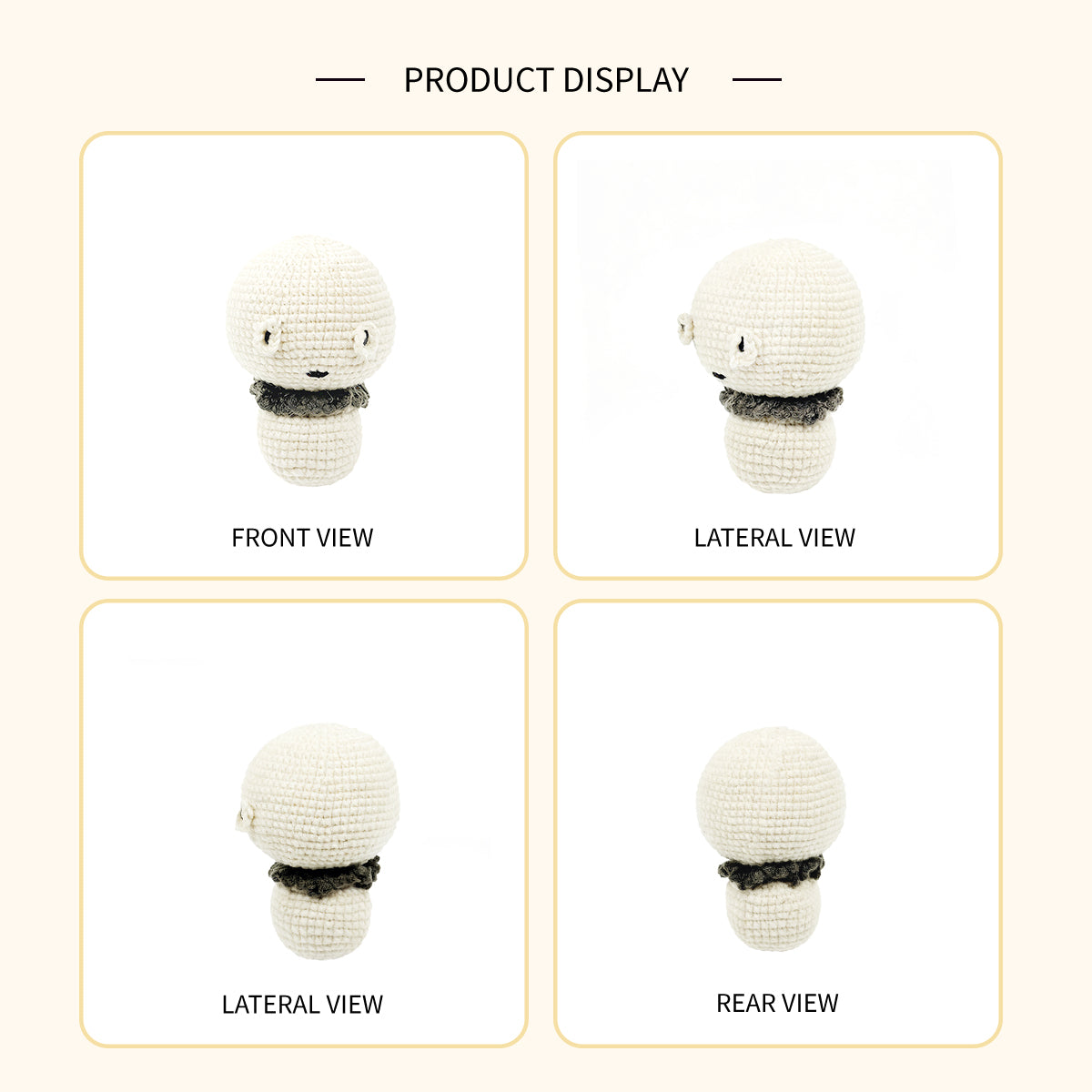 Funny Emotional Support Ghost Plush - Minimalist Amigurumi Desk Decor