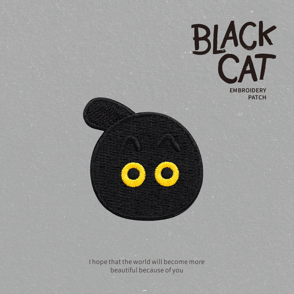 Black Cat Embroidery Patch