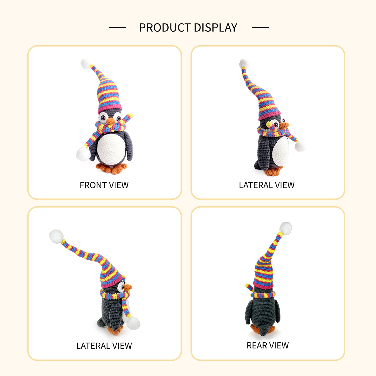 Handmade Crochet Penguin Plush - Cute Amigurumi Holiday Winter Decor