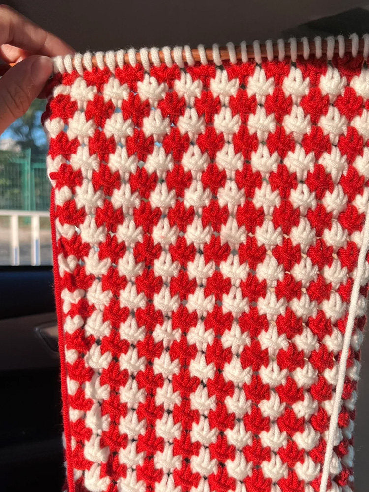 Star-Patterned Scarf DIY Crochet Kit — Hand-Knitting Materials with Chunky Yarn