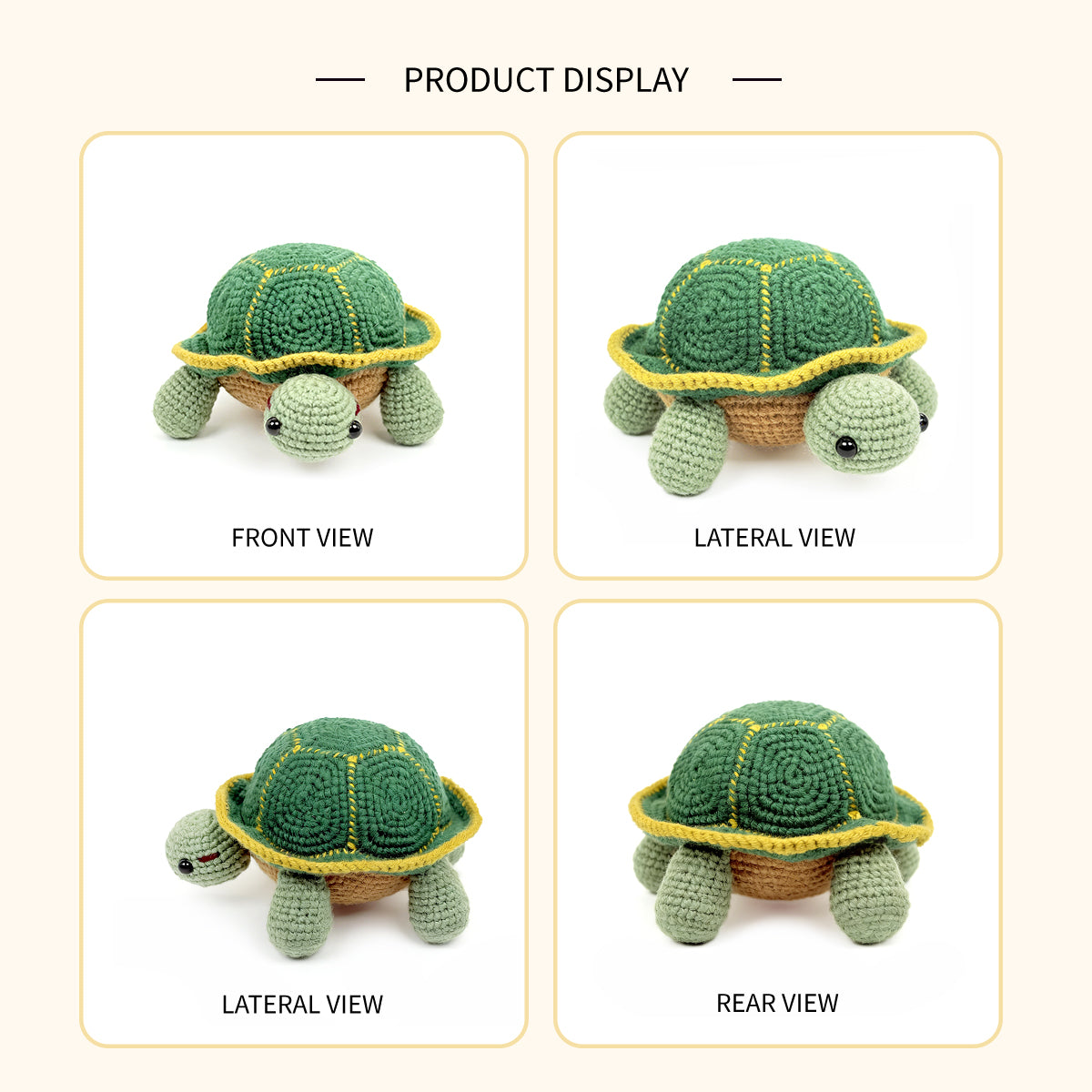 Handmade Crochet Turtle Plush - Cute Amigurumi Green Tortoise Nursery Decor