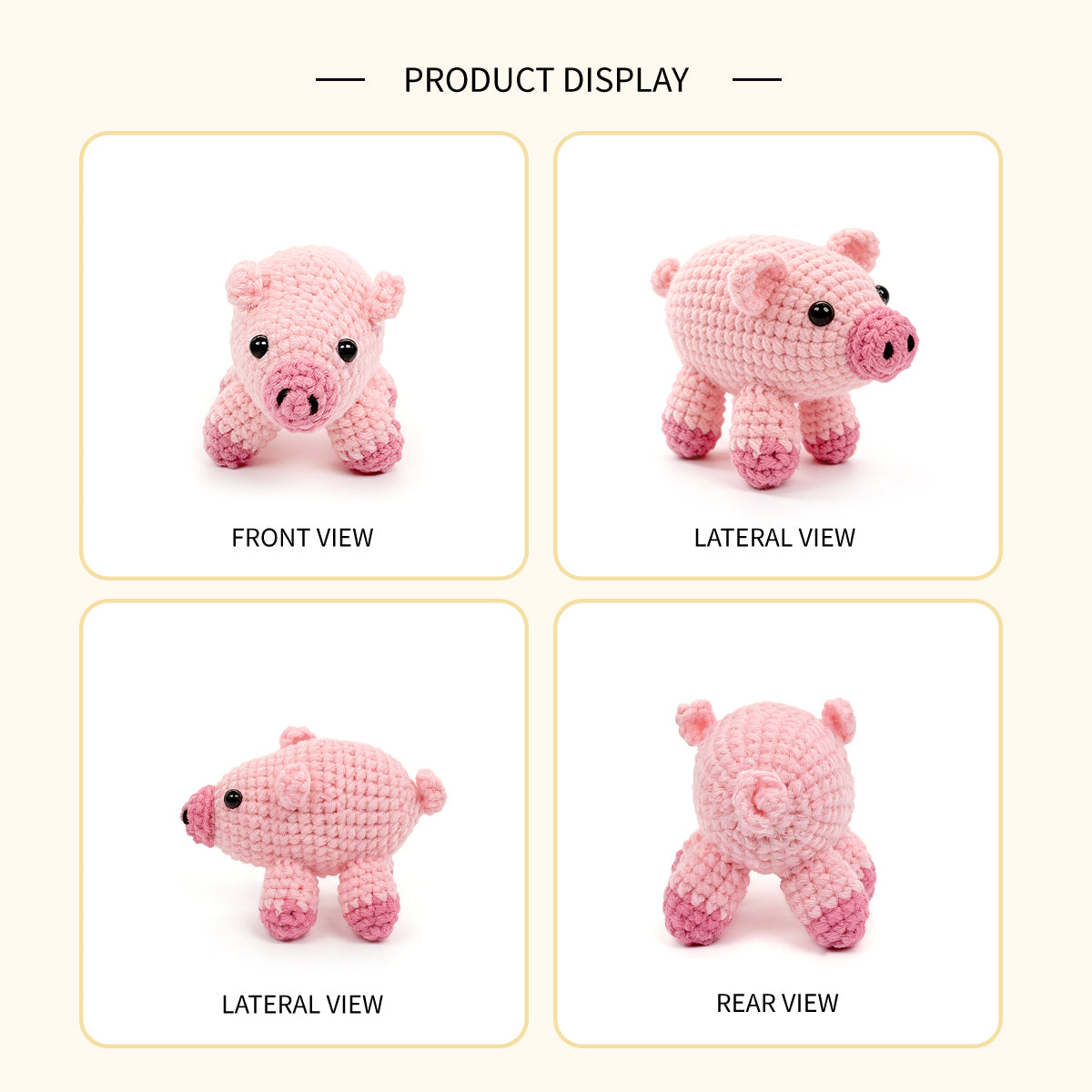 Handmade Crochet Pig Plush - Cute Amigurumi Farmhouse Nursery Decor Toy