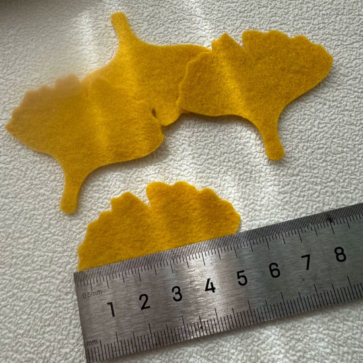 Colorful Hand-Cut Ginkgo Leaf Felt Pieces