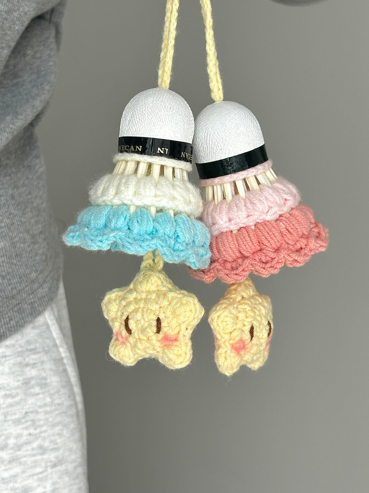 DIY Badminton Racket Keychain/Basket Material Kit,Colorful Beginner Badminton Craft Keychain