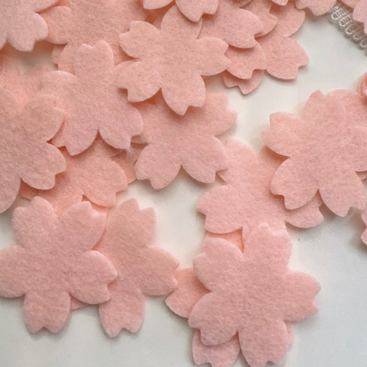 Light Pink Cherry Blossom Felt Pieces for DIY Crafts