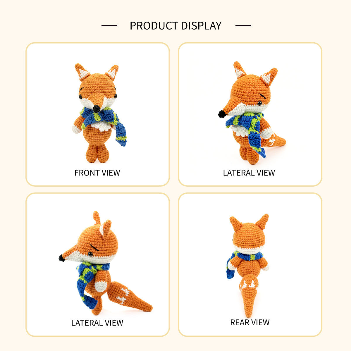 Handmade Crochet Fox Plush - Cute Amigurumi Woodland Nursery Decor