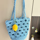 Summer fan-shaped bucket bag crochet 2mm small round yarn floral openwork shoulder bag material kit DIY craft