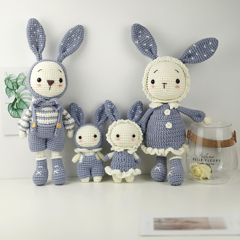 DIY Crochet Doll Kit Handmade Gift Yarn Doll Couple Rabbit for friend family