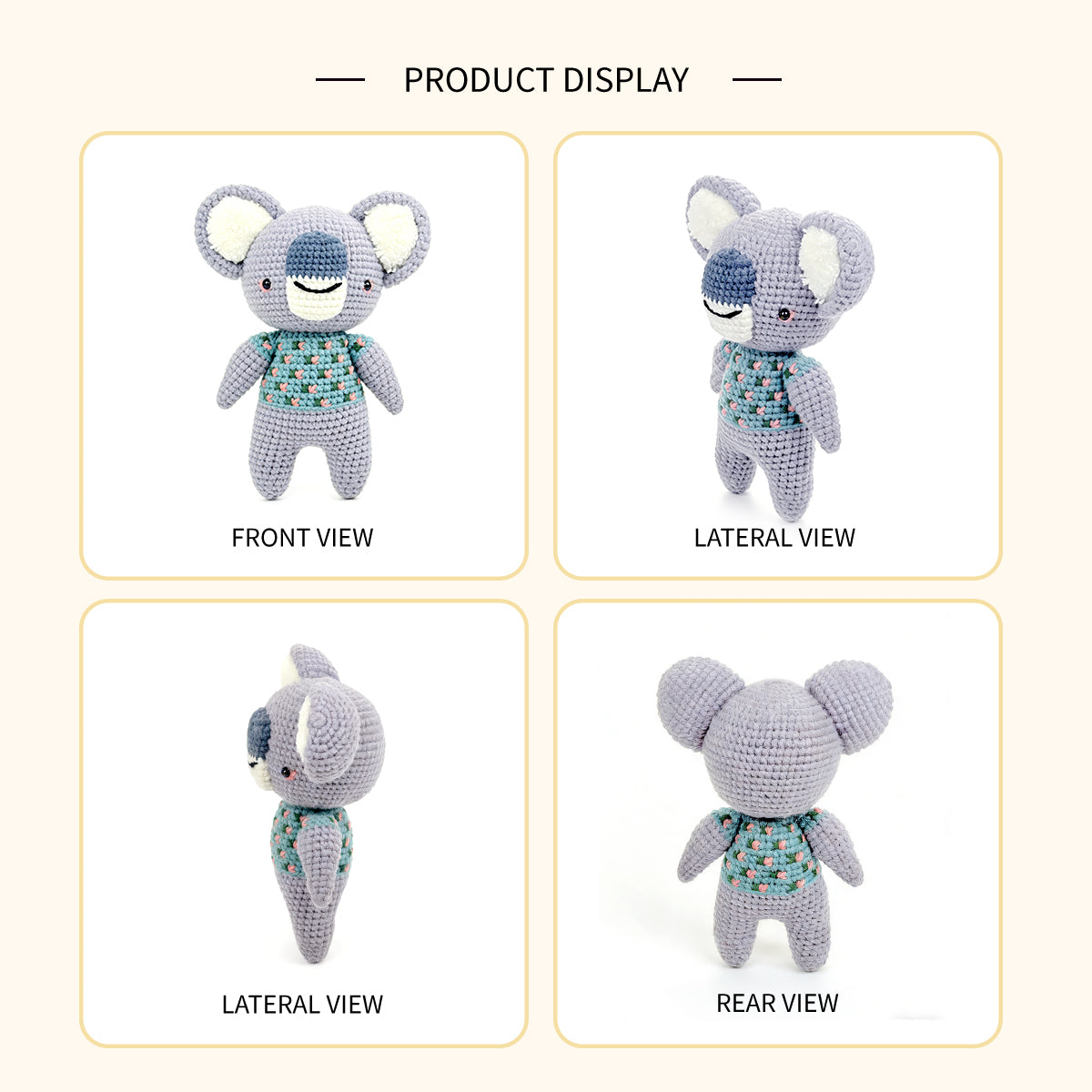 Handmade Crochet Koala Plush - Cute Amigurumi Australian Animal Nursery Decor