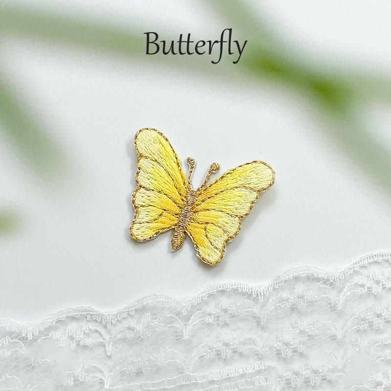 Gold-Edged Butterfly Embroidery Patch