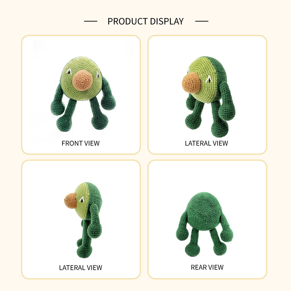 Funny Crochet Avocado Plush Toy - Quirky Amigurumi Fruit Desk Decor