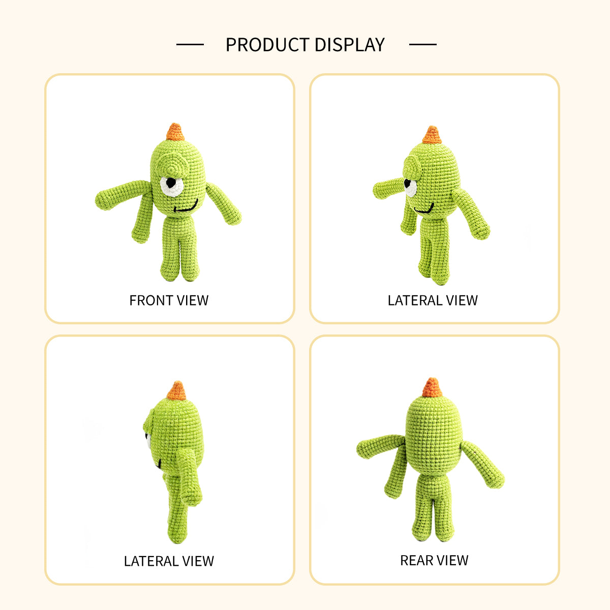 Funny Crochet Alien Monster Plush - Quirky Three-Armed Amigurumi Toy
