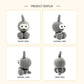 Cute Knitted Gray Alien with Antenna - Quirky Goggle Eye Amigurumi Doll