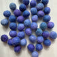 Hand-Dyed Solid Wool Felt Balls in Multiple Sizes