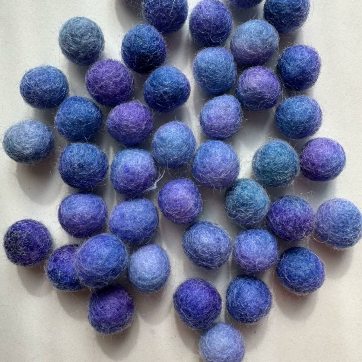 Hand-Dyed Solid Wool Felt Balls in Multiple Sizes