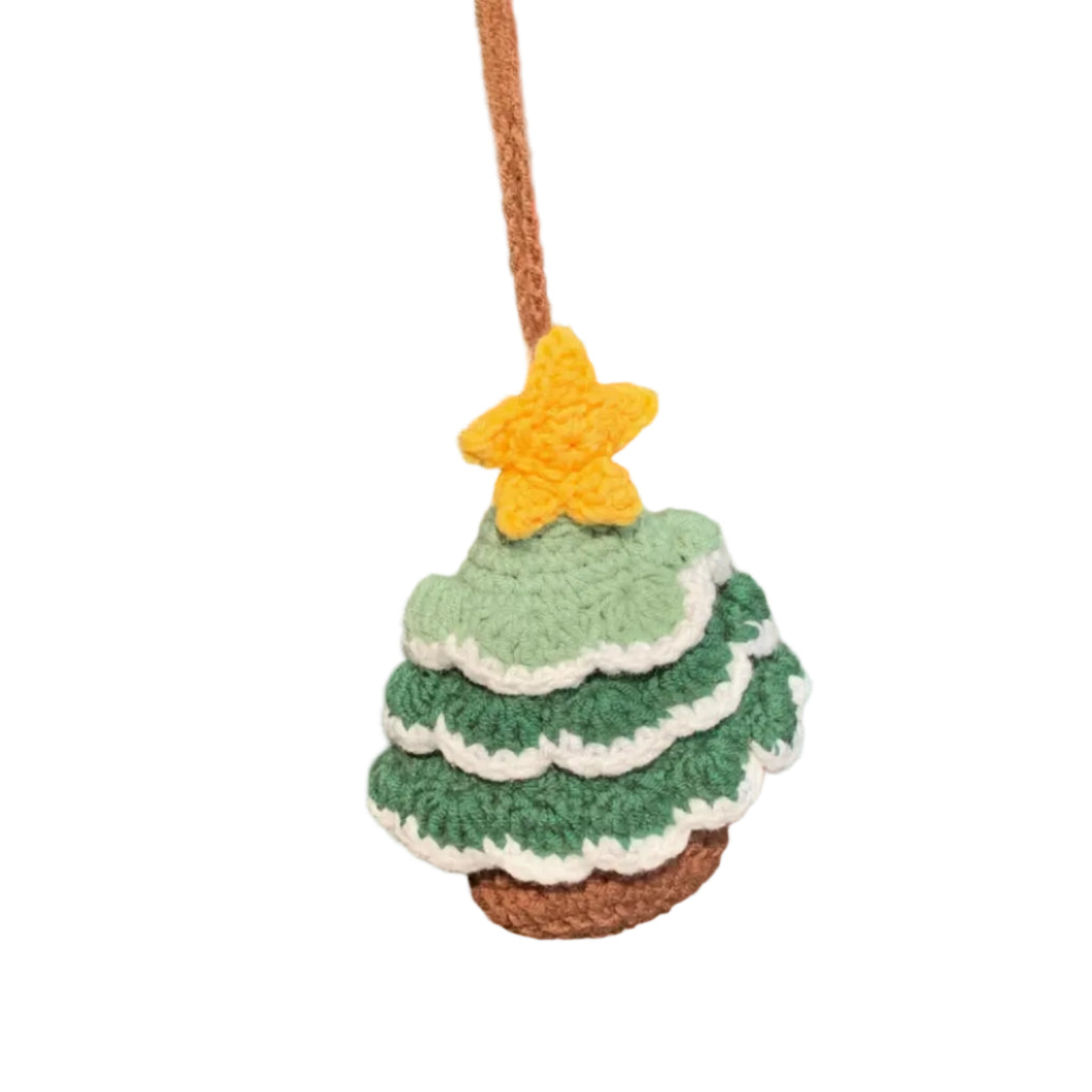 DIY Christmas Tree Earphone Cover Material Kit,Yarn, Hand-knitted, Crocheted, Bluetooth Earphone Protector