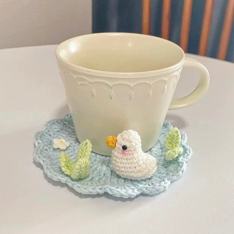 DIY craft kit for making gifts sheep, bear, duck, water coaster, hand-knitted yarn, crochet hooks