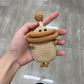 Sausage-lip earphone cover DIY material kit, handmade crochet access card cover, key pouch, yarn crochet