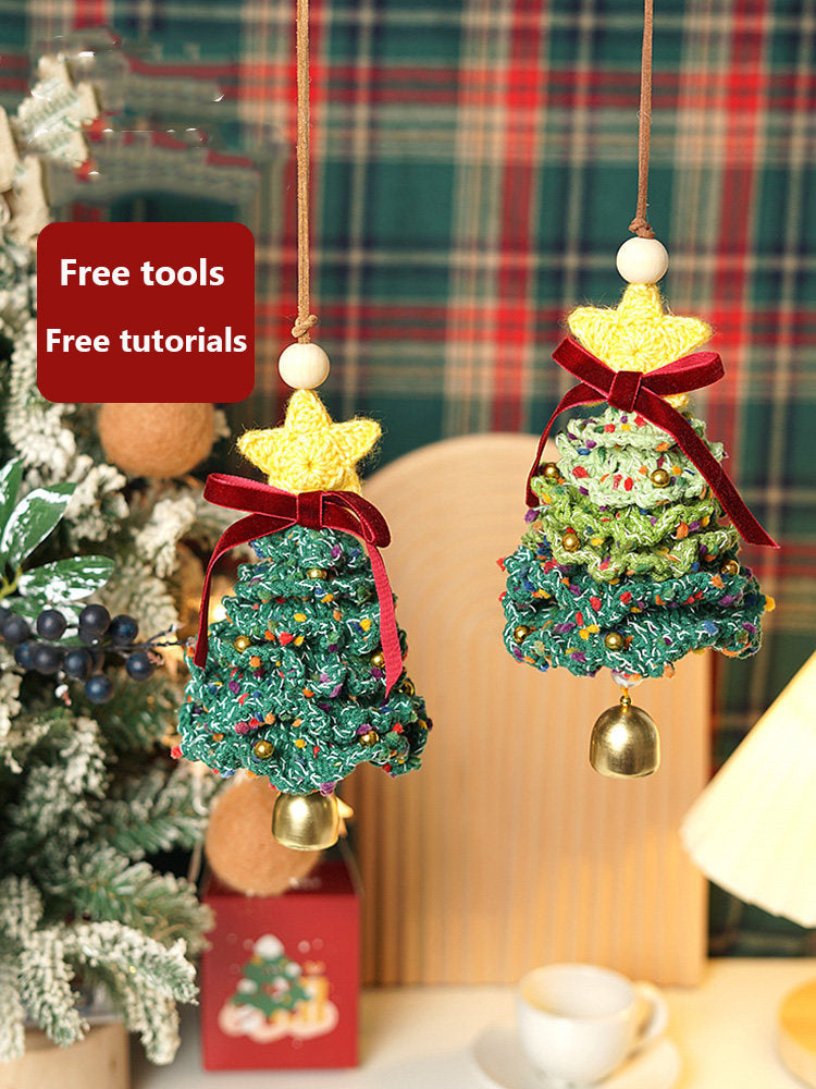 DIY Christmas tree and car ornament crocheting kit, handmade Christmas decorations and gifts