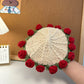 Mini rose bouquet blanket coaster yarn crochet DIY knitting kit