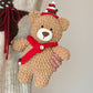 DIY Christmas Scarf with Ice Cream Yarn, Bear Plush Toy Material Kit - Handmade Knitting Gift - Cute Crochet