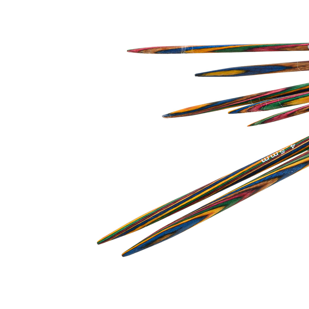Handcrafted Multicolored Wooden Knitting Needles
