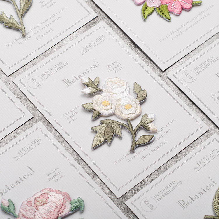 Fragrant Botanical Flower Embroidery Patch