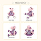Handmade Crochet Hippo Plush - Cute Amigurumi Animal in Purple Dress