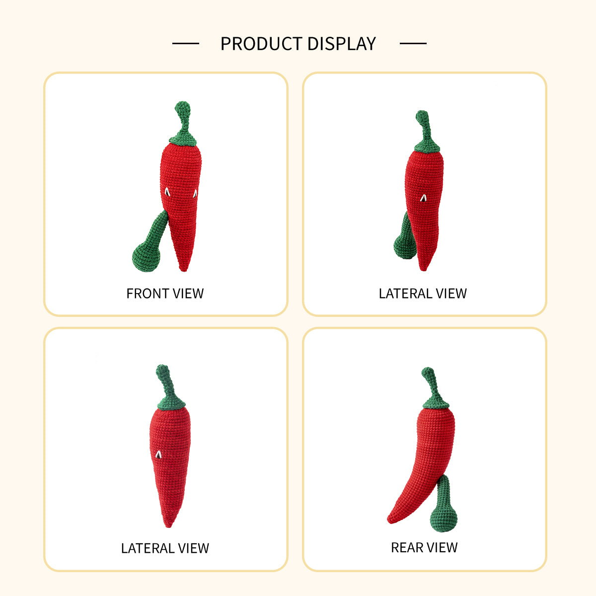 Funny Crochet Red Chili Pepper Plush - Quirky Amigurumi Vegetable Doll